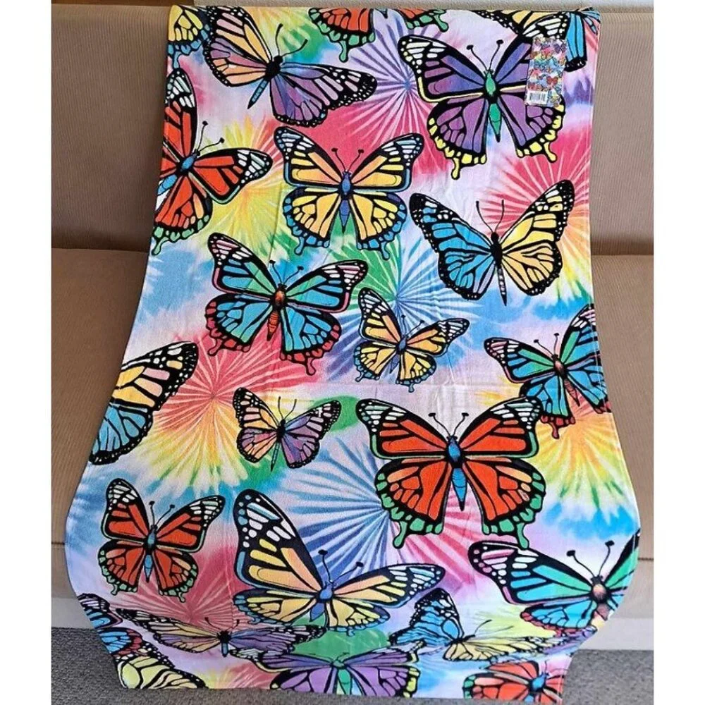 New Butterfly Collage Towel Cotton Bath Beach Pool GIFT 30x60 Butterflies Wings